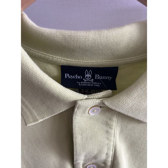 Psycho Bunny Pique Polo Lime Green Pink Logo Size 9 XXXL USA Pima cotton - Picture 5 of 15